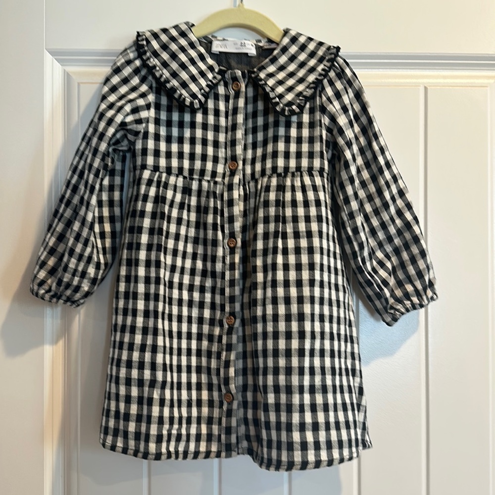 ZARA Toddler Gingham Dress NWOT 2-3t